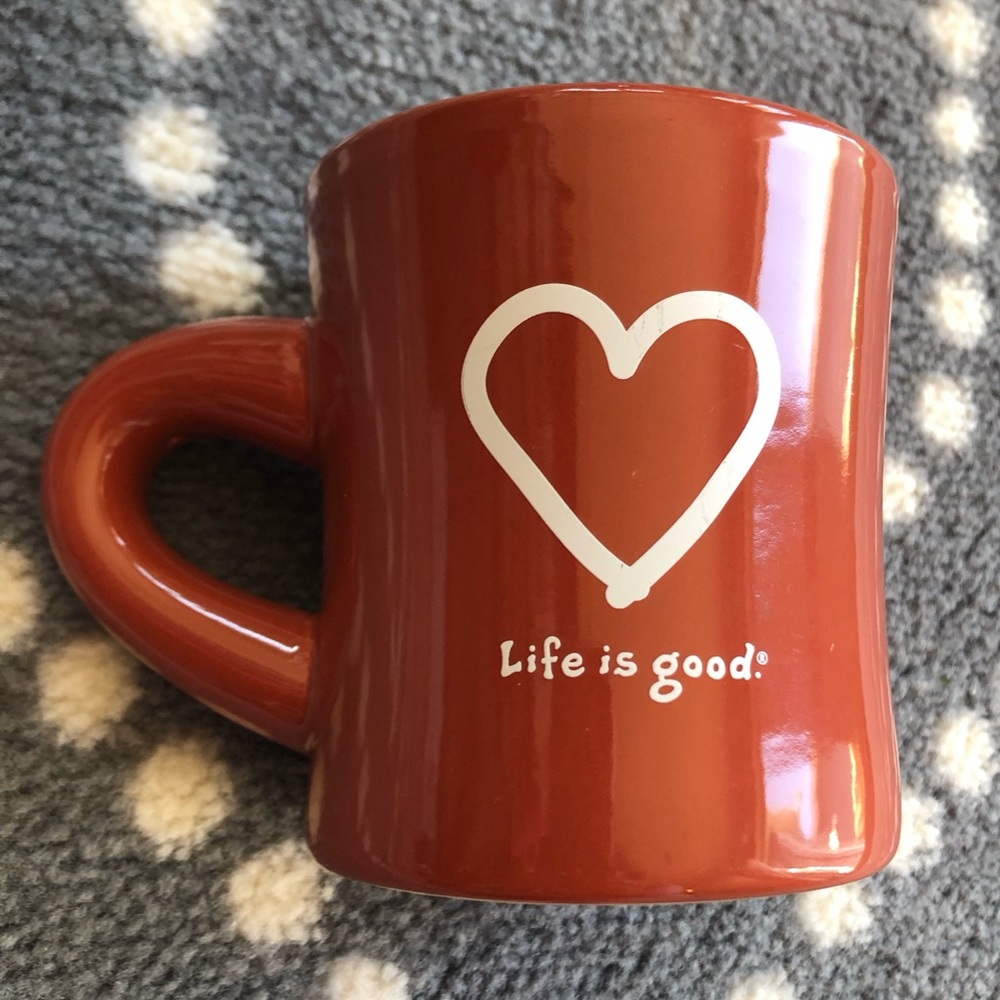 (Life is Good) Orange Heart Mug